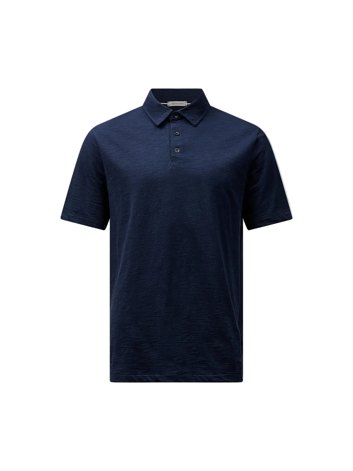 Front View of Peckham Rye Mercerised Cotton Dark Sapphire Navy Polo Shirt